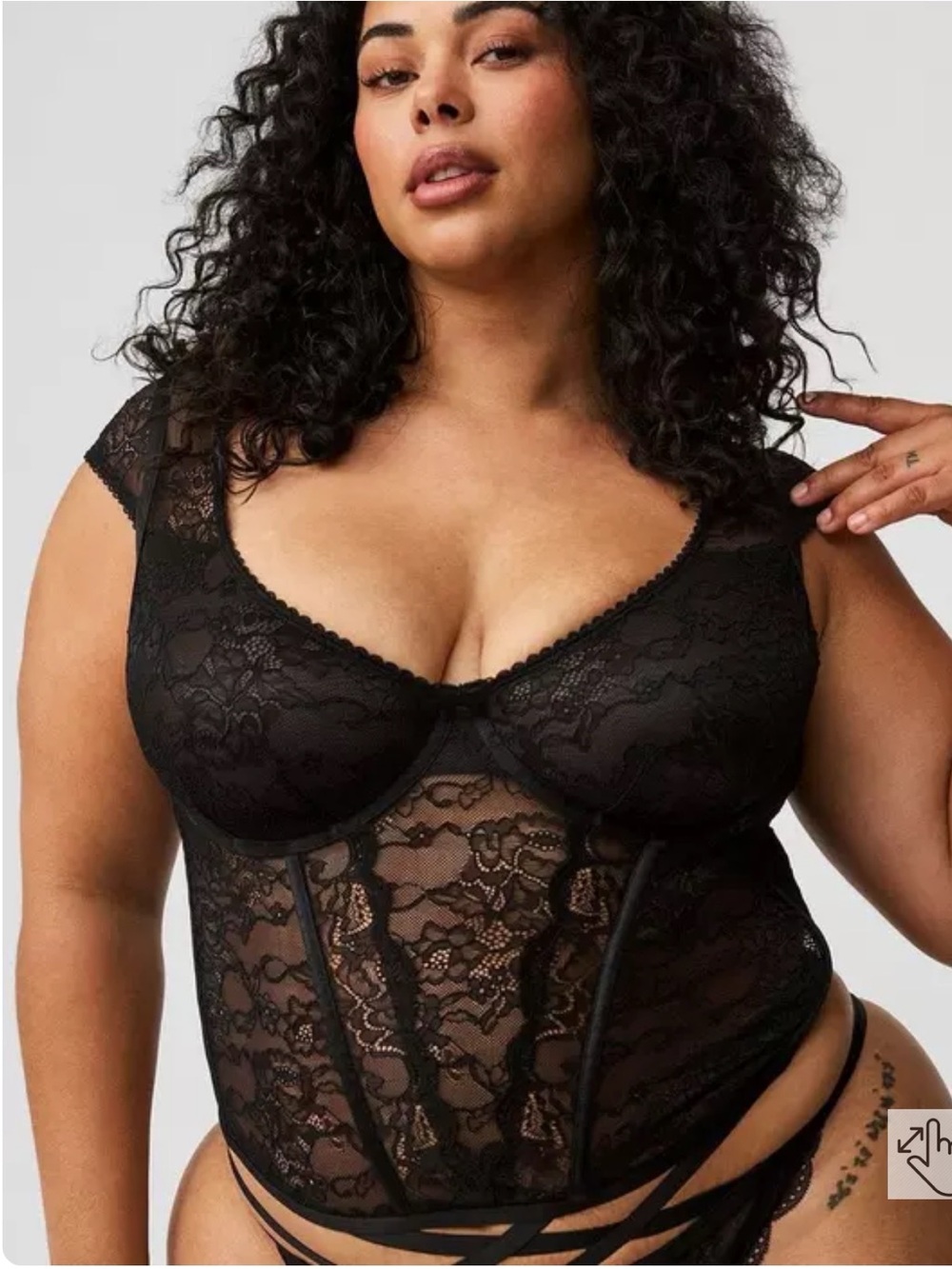 Black Lace Underwire Camisole